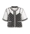 Maje Mesh Beaded Top In Black