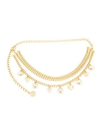 Pre-owned Maje Metal Crystal Embellishments Waist Belt In Silver