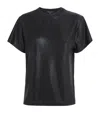 Maje Metallic-jersey T-shirt In Black