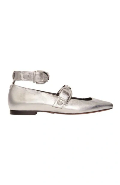 MAJE MAJE METALLIC LEATHER MARY JANES