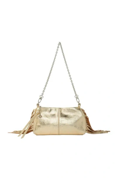 MAJE MAJE METALLIC LEATHER MISS M CLUTCH BAG