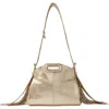 Maje Metallic Leather Miss M Mini Bag In Gold