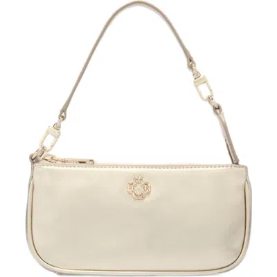 MAJE MAJE METALLIC LEATHER SARAH CLUTCH BAG