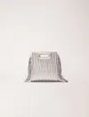 Maje Womens Ecru M Mini Mock-croc Embossed-leather Cross-body Bag In Silver