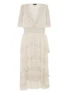 Maje Metallic Ruffled Midi Dress