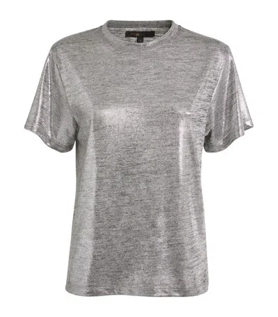 Maje Meliertes T-shirt In Silber