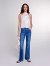 Maje Lirex Metallic Halter Top In Silver