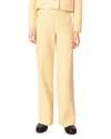 Maje Metallic Tweed Straight Leg Trousers In Yellow