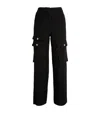 Maje Flared Tweed Cargo Trousers In Black