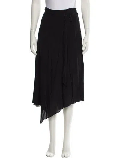 Pre-owned Maje Midi Length Skirt In Black