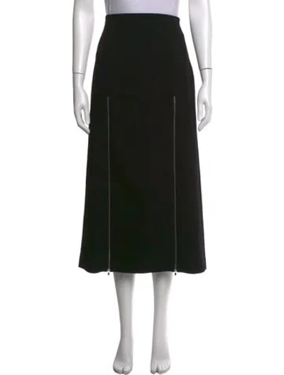Pre-owned Maje Midi Length Skirt In Black