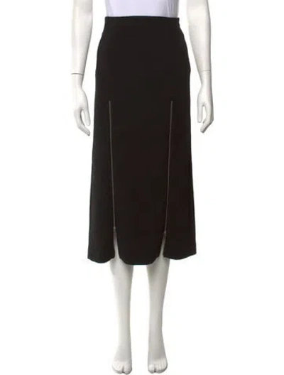 Pre-owned Maje Midi Length Skirt In Black