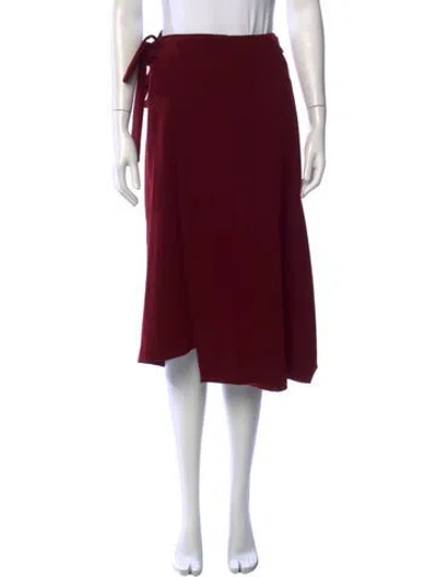 Pre-owned Maje Midi Length Skirt In Burgundy