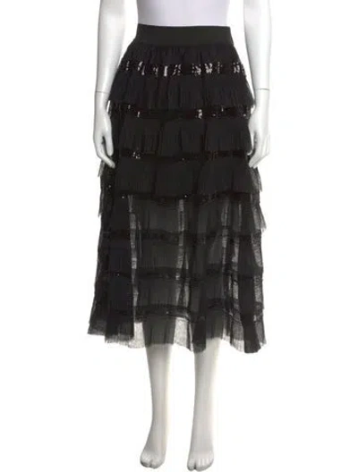 Pre-owned Maje Midi Length Skirt W/ Tags In Black
