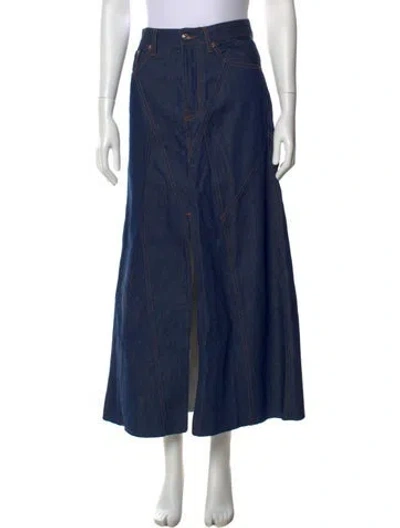 Pre-owned Maje Midi Length Skirt W/ Tags In Blue