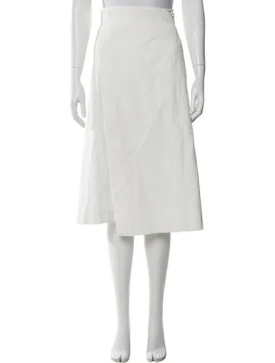 Pre-owned Maje Midi Length Skirt In White