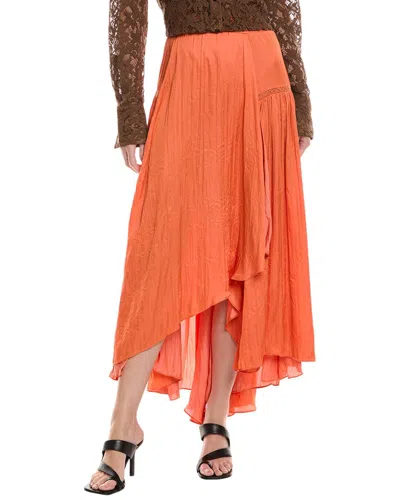 Maje Midi Skirt In Orange
