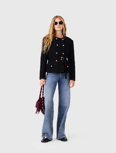 MAJE MID-LENGTH DOUBLE-BREASTED JACKET