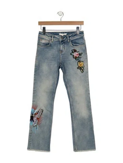 Pre-owned Maje Mid-rise Flared Jeans In Blue