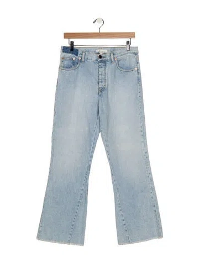 Pre-owned Maje Mid-rise Flared Jeans In Blue