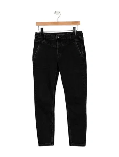 Pre-owned Maje Mid-rise Skinny Leg Jeans In Black