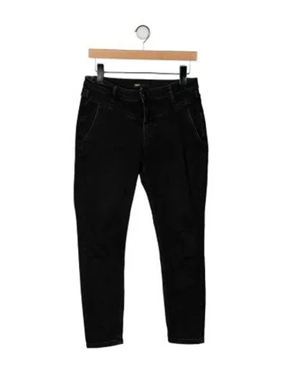 Pre-owned Maje Mid-rise Skinny Leg Jeans In Black