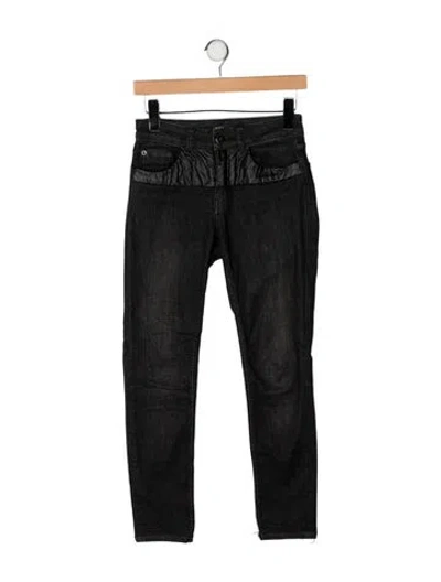 Pre-owned Maje Mid-rise Skinny Leg Jeans In Black