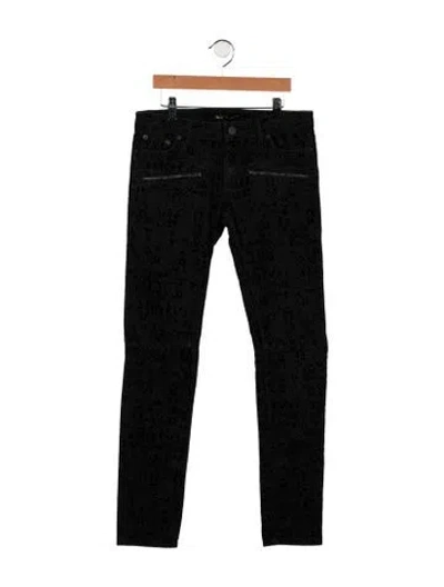 Pre-owned Maje Mid-rise Skinny Leg Jeans In Black