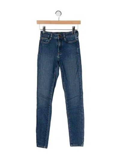 Pre-owned Maje Mid-rise Skinny Leg Jeans In Blue