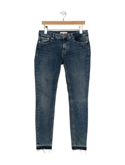 Pre-owned Maje Mid-rise Skinny Leg Jeans In Blue