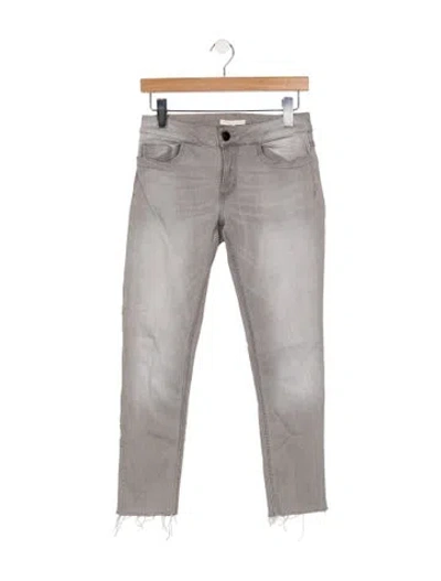 Pre-owned Maje Mid-rise Skinny Leg Jeans In Gray