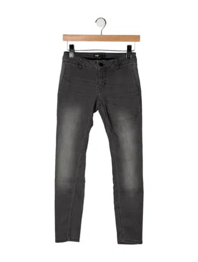 Pre-owned Maje Mid-rise Skinny Leg Jeans In Grey