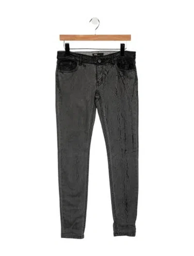 Pre-owned Maje Mid-rise Skinny Leg Jeans In Grey