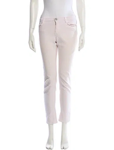 Pre-owned Maje Mid-rise Skinny Leg Jeans In Neutral