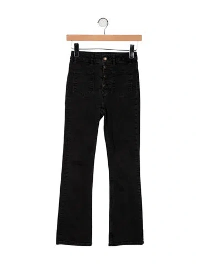 Pre-owned Maje Mid-rise Straight Leg Jeans In Black