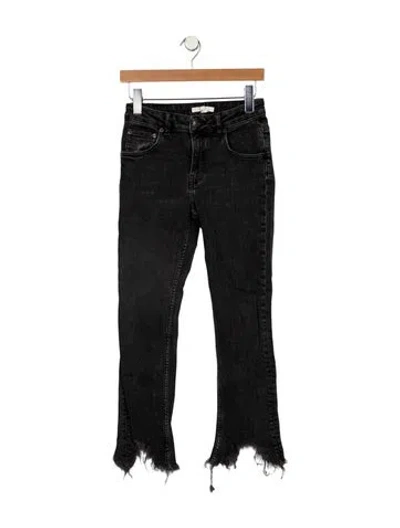 Pre-owned Maje Mid-rise Straight Leg Jeans In Black