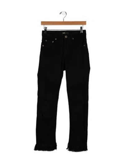 Pre-owned Maje Mid-rise Straight Leg Jeans In Black
