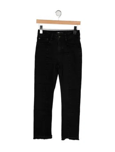 Pre-owned Maje Mid-rise Straight Leg Jeans In Black
