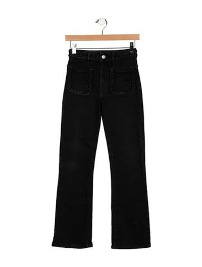 Pre-owned Maje Mid-rise Straight Leg Jeans In Black