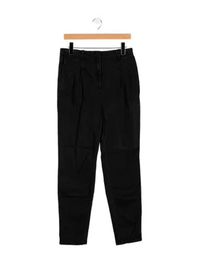 Pre-owned Maje Mid-rise Straight Leg Jeans In Black