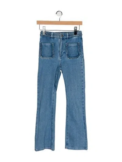 Pre-owned Maje Mid-rise Straight Leg Jeans In Blue