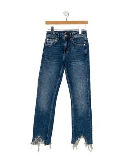 Pre-owned Maje Mid-rise Straight Leg Jeans In Blue