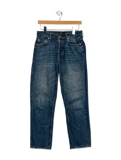 Pre-owned Maje Mid-rise Straight Leg Jeans In Blue
