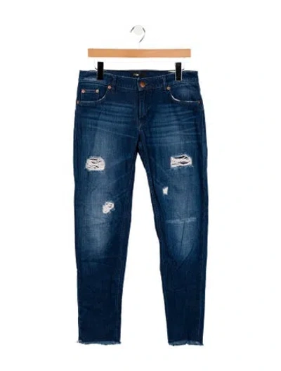 Pre-owned Maje Mid-rise Straight Leg Jeans In Blue