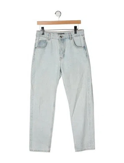 Pre-owned Maje Mid-rise Straight Leg Jeans In Blue
