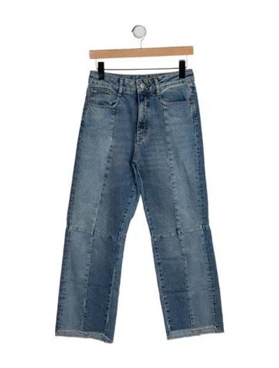Pre-owned Maje Mid-rise Straight Leg Jeans In Blue