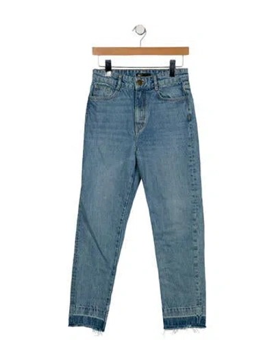 Pre-owned Maje Mid-rise Straight Leg Jeans In Blue