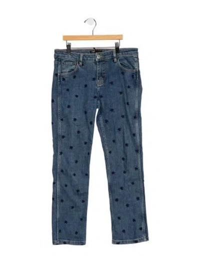Pre-owned Maje Mid-rise Straight Leg Jeans In Blue