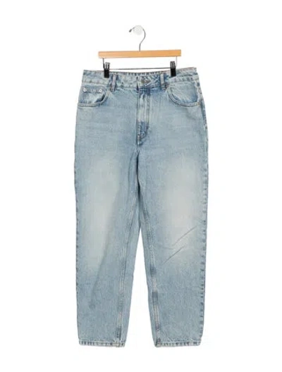 Pre-owned Maje Mid-rise Straight Leg Jeans In Blue