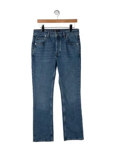 Pre-owned Maje Mid-rise Straight Leg Jeans In Blue